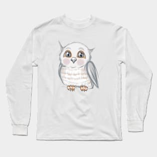 Cute Owl Drawing Long Sleeve T-Shirt